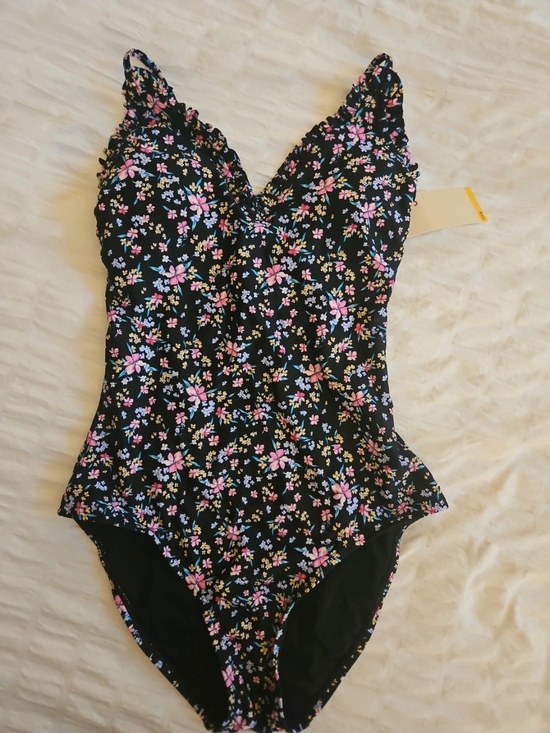 SO Other - Juniors Black Floral One-Piece Swimsuit SZ Small